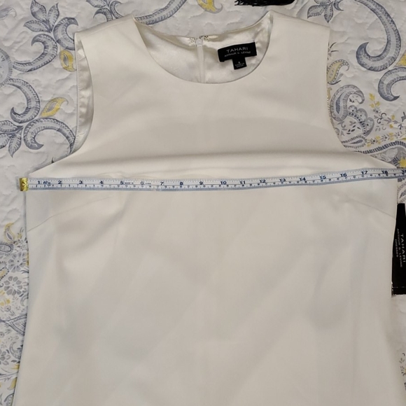 NWT Tahari Feather Trim Shift Dress - Picture 11 of 12